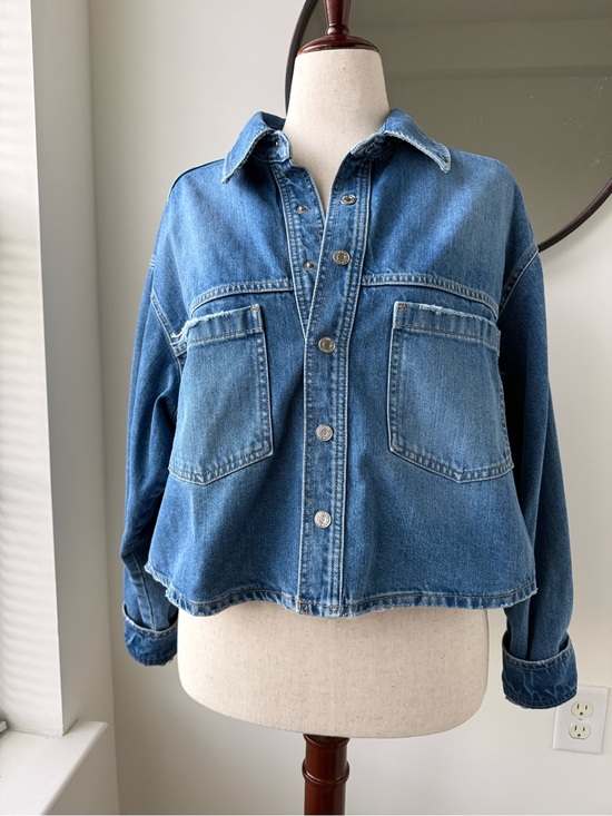 H&M Tops - H&M Light Blue Denim Shirt with Button Detail